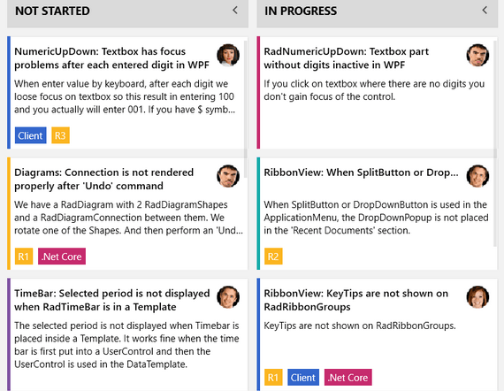 Telerik UI for WPF TaskBoard