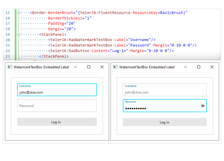 Telerik UI for WPF WatermarkTextBox: Added Support for an Embedded Label