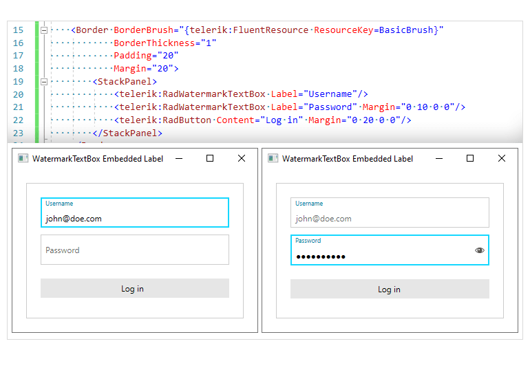 WPF WatermarkTextBox control supports embedded label