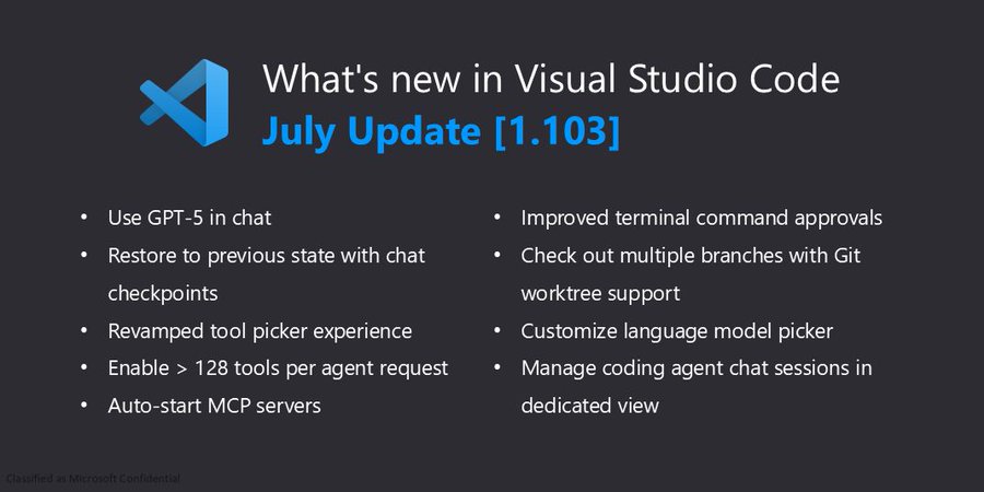 What's new in Visual Studio Code - July Update [1.103]