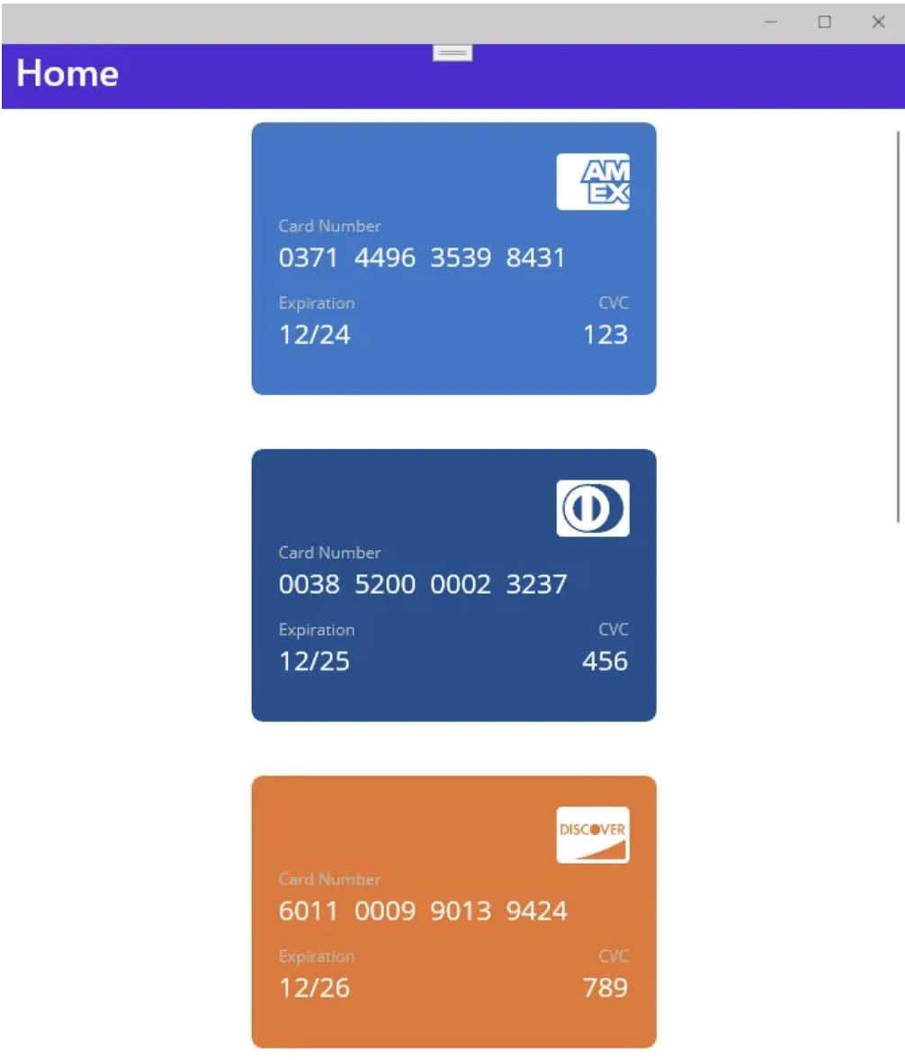 Credit Card View with .NET MAUI
