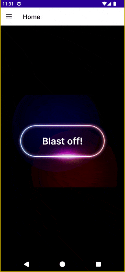 MAUI app with animation showing a highlight circling Blast off