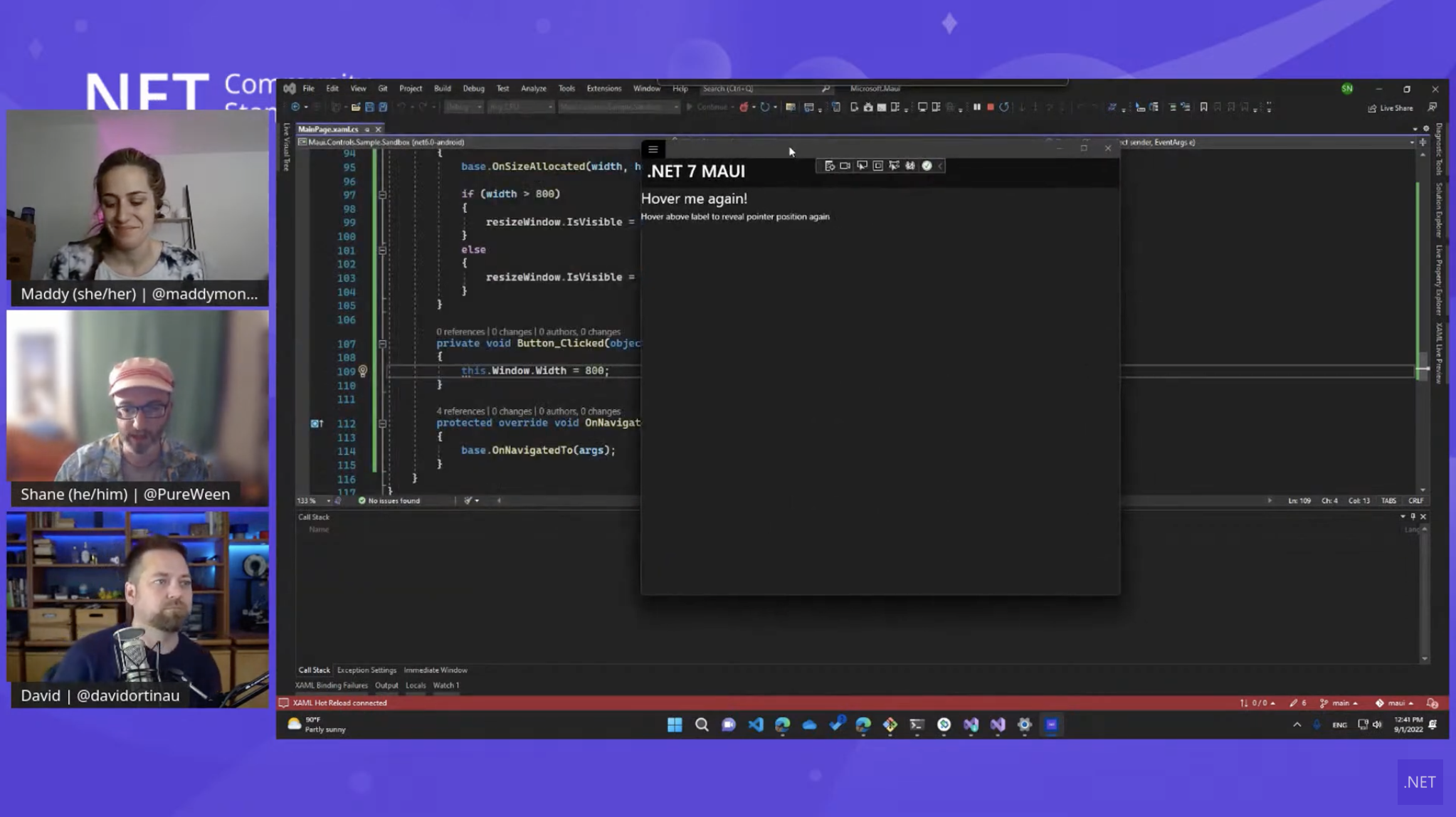 .NET MAUI Community Standup with Maddy, David and Shane