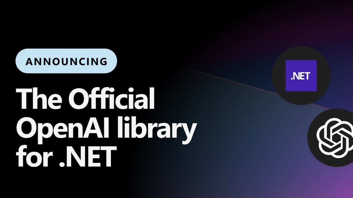 The official OpenAI library for .NET