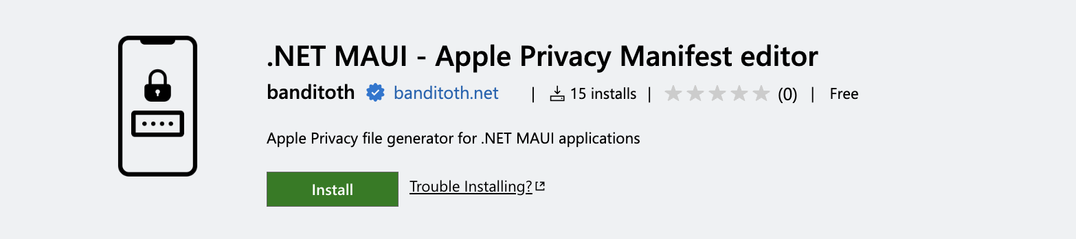 .NET MAUI Apple Privacy Manifest editor Extension from banditoth