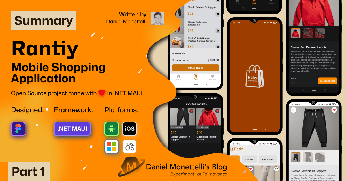 Rantiy Mobile Shopping App built in .NET MAUI