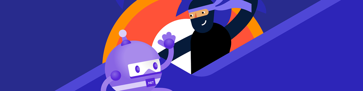 Telerik Ninja and .NET MAUI mascot