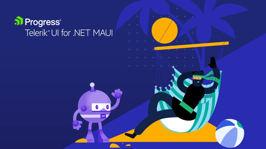 Telerik UI for .NET MAUI ninja and .NET MAUI mascot