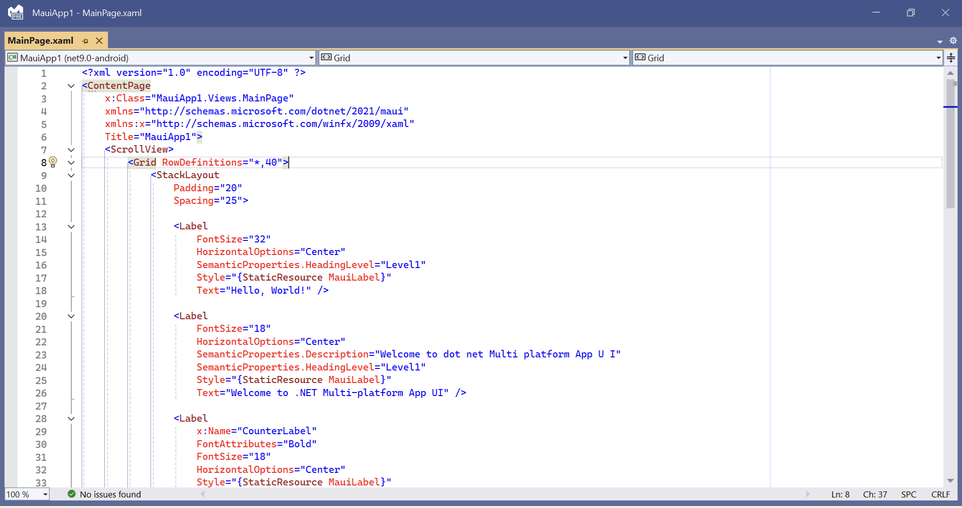 Mainpage.xaml screenshot