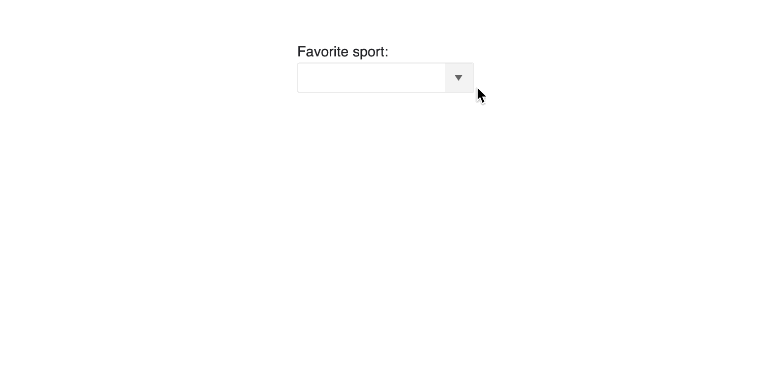 The Kendo UI for Vue ComboBox Component The Kendo UI for Vue ComboBox Component with the user selecting a value after clicking the drop down icon