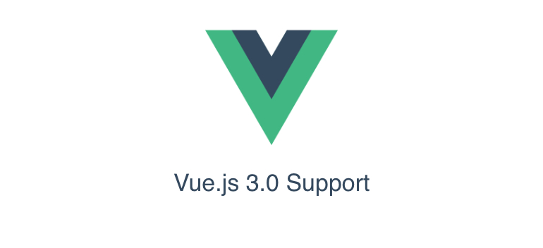 The Vue logo with Vue 3.0 support in text below the logo