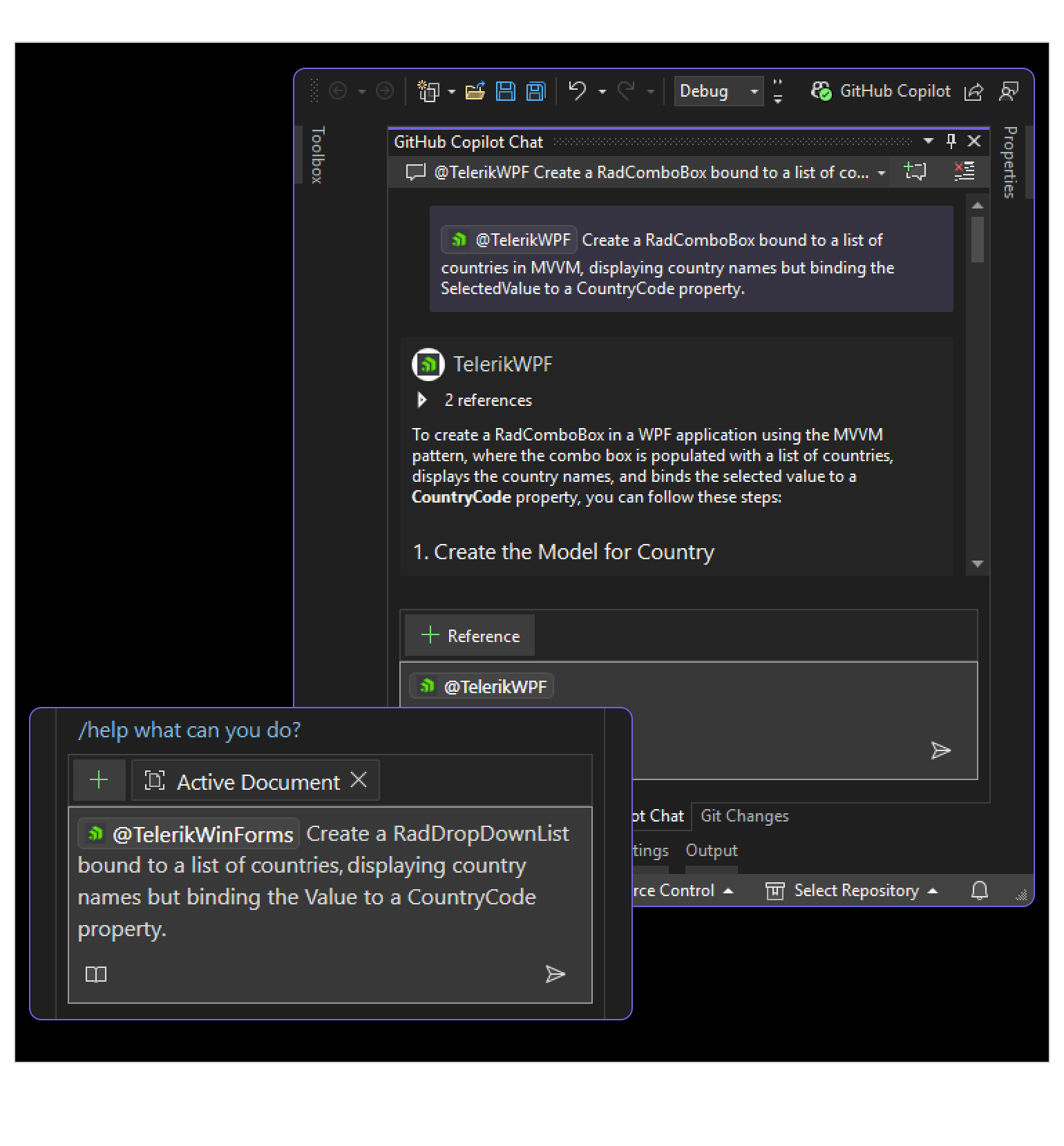 AI Coding Assistant Telerik UI for WinForms