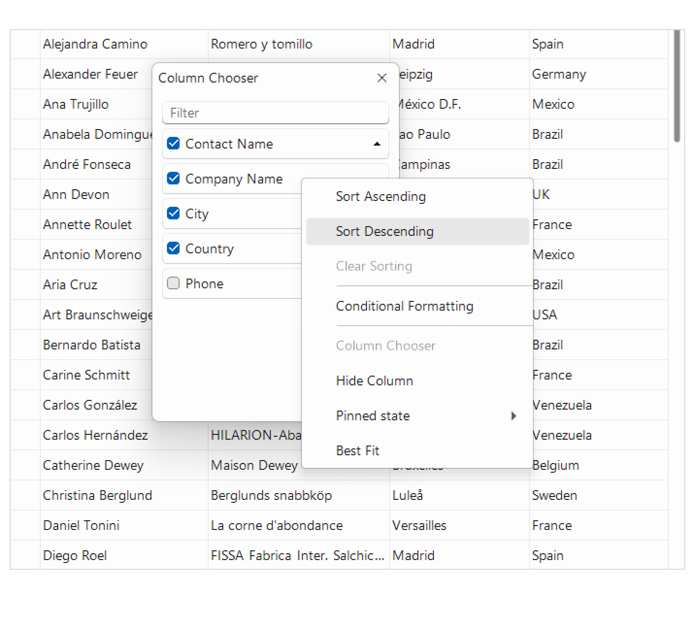 GridView_column chooser WinForms