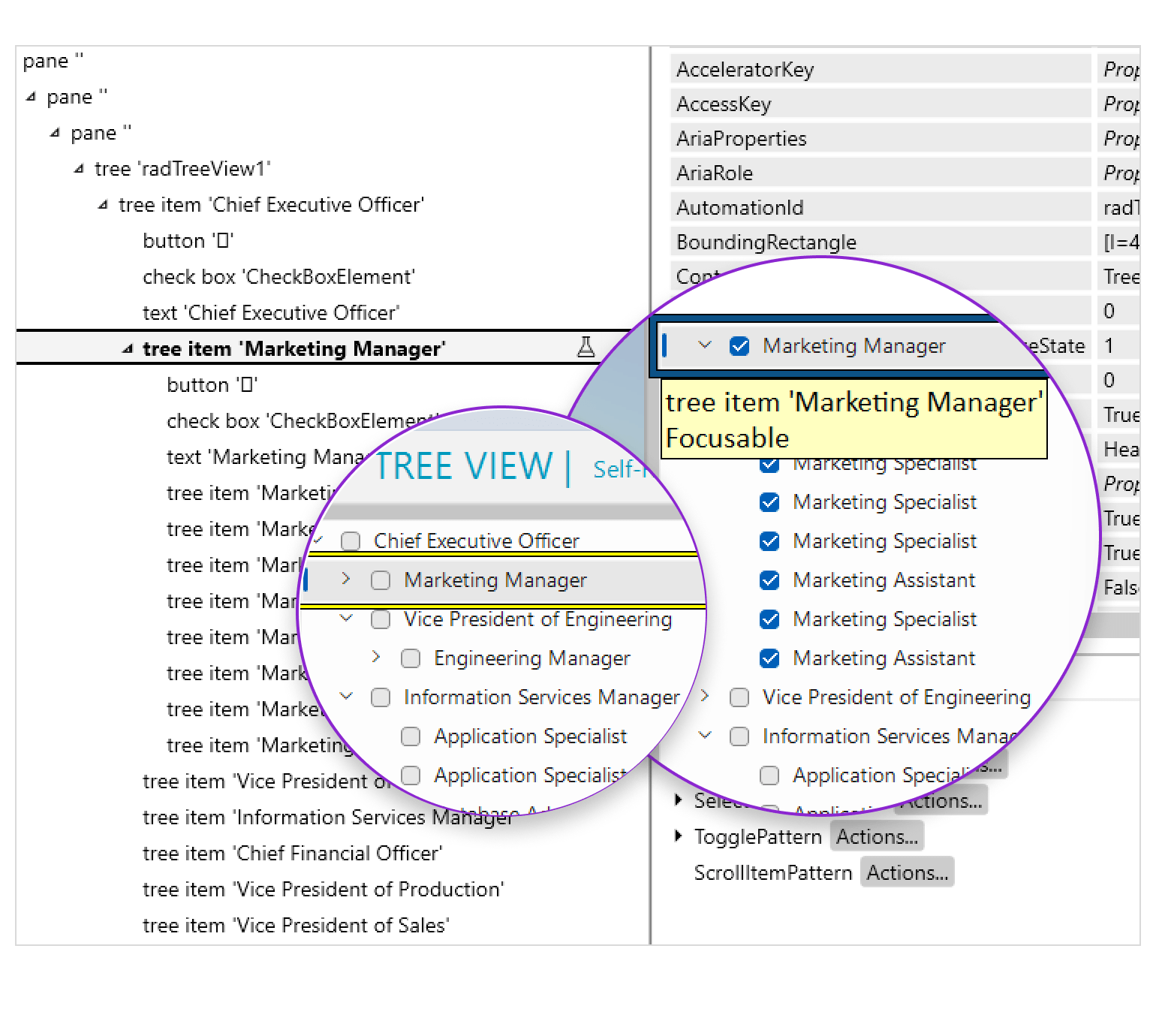 Telerik WinForms TreeView UI Automation