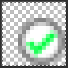 Enlarged image shows pixel layout and the circle with the checkmark takes up only about 3/4 of the 16x16 square now