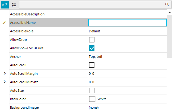 WinForms property grid control