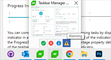 WinForms TaskbarButton Control Highlight